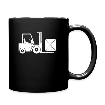 fork-lift truck - Full Colour Mug - black - Right