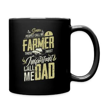 Landwirt Papa - Tasse einfarbig - Schwarz - Rechts