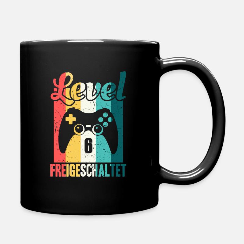 Level 6 Jahre alt freigeschaltet - Tasse einfarbig - Schwarz