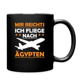 Reiselust Ägypten Reise Urlaub Flug - Tasse einfarbig - Schwarz - Rechts