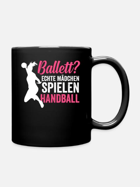 Handball Handballerin - Tasse einfarbig - Schwarz