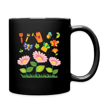 Der Garten - Tasse einfarbig - Schwarz - Rechts