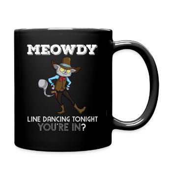 Line Dance Cat Cowboy Line Dancing Cats Pun Saying - Tasse einfarbig - Schwarz - Rechts