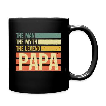 Vatertag Retro - The Man The Myth The Legend Papa - Tasse einfarbig - Schwarz - Rechts