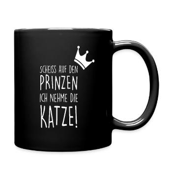 Katzenshirt Katze Katzendesign Katzenliebhaber - Tasse einfarbig - Schwarz - Rechts