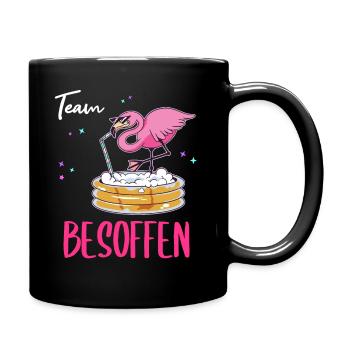 Team Besoffen Flamingo - Tasse einfarbig - Schwarz - Rechts