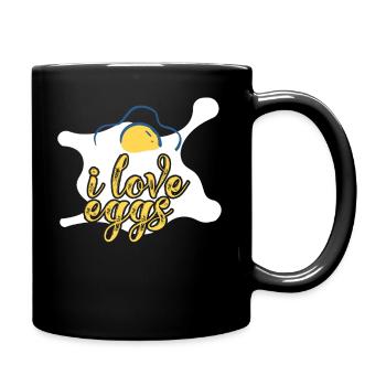 I Love Eggs - Un œuf au plat avec une inscription. - Mug uni - noir - Droite