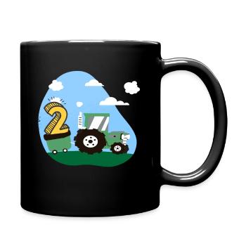 Enfants trois cadeau d'anniversaire de tracteur de 2 ans - Mug uni - noir - Droite