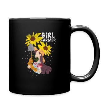 Bäuerin Landwirtin Geschenk - Tasse einfarbig - Schwarz - Rechts