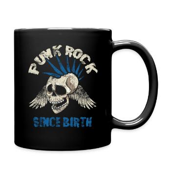 Punk music retro punk rock skull gift - Full Colour Mug - black - Right