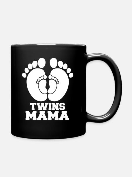Twins Mama - Tasse einfarbig - Schwarz