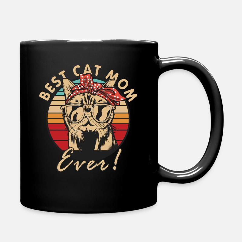 Meilleure maman de chat jamais Maman de chat vintage - Mug uni - noir