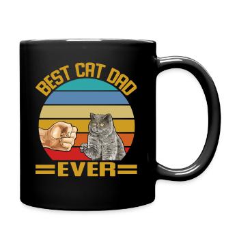 Best Cat Dad Ever British Shorthair Cat Kitten - Full Colour Mug - black - Right