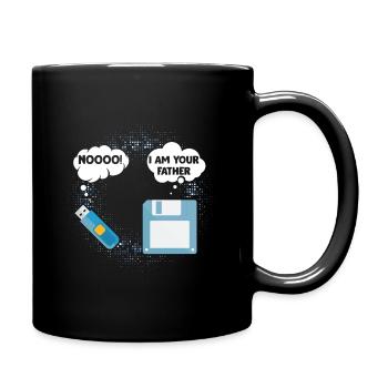 Disquette lecteur flash USB père ordinateur - Mug uni - noir - Droite