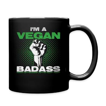 Vegan Veganer Veganerin - Tasse einfarbig - Schwarz - Rechts