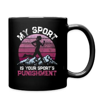 Jogger de coureur drôle en cours d'exécution cardio fitness - Mug uni - noir - Droite
