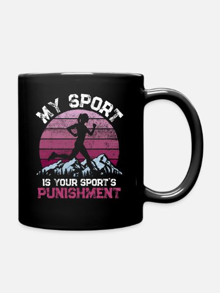 Lustiges Läuferin Joggerin Laufen Cardio Fitness - Tasse einfarbig - Schwarz