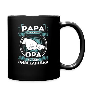 Papa zu sein ist eine Ehre Opa zu sein unbezahlbar - Tasse einfarbig - Schwarz - Rechts