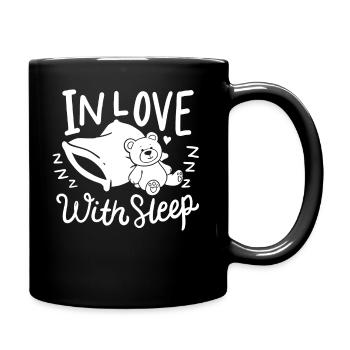 Schlafen - Tasse einfarbig - Schwarz - Rechts