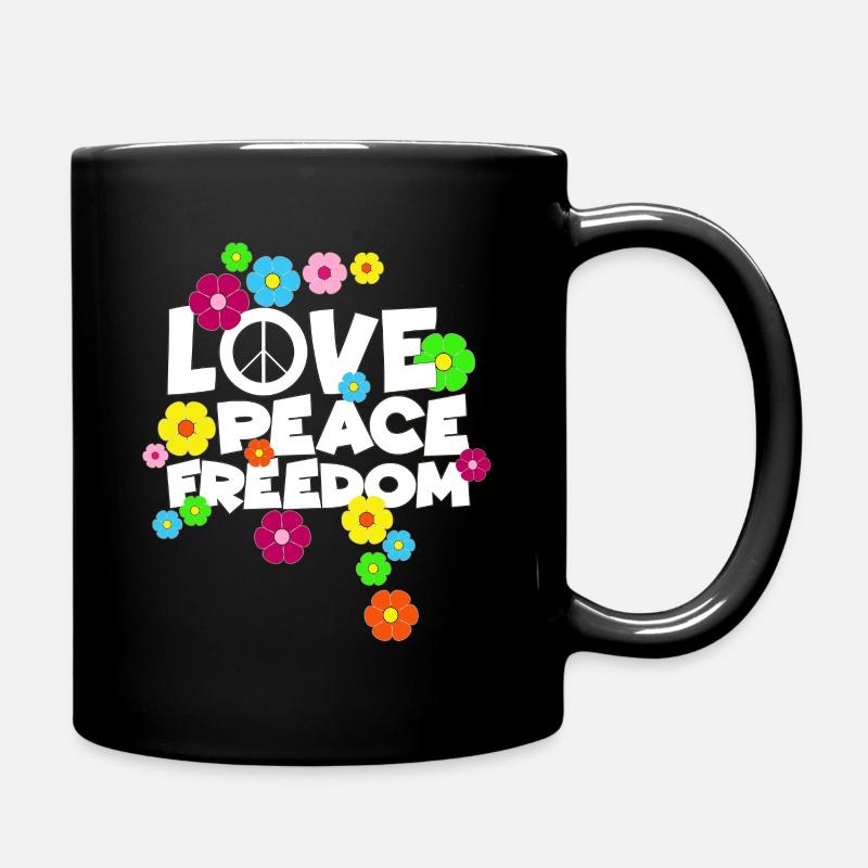 Love Peace Freedom Hippie Schlager Alternative - Mug uni - noir