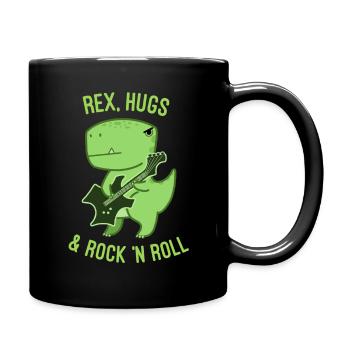 Rex, Hugs and Rock 'n Roll - Tasse einfarbig - Schwarz - Rechts