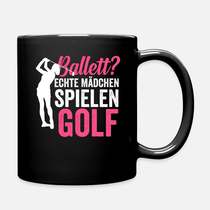 Golf Golferin - Tasse einfarbig - Schwarz