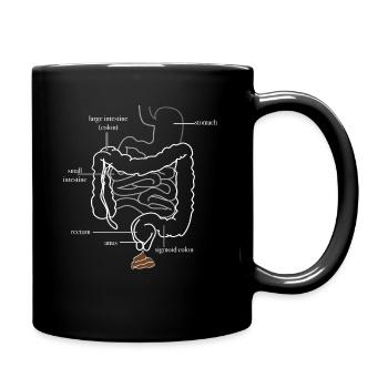 Darm Verdauung Kacke Scheiße Kot witzig - Tasse einfarbig - Schwarz - Rechts