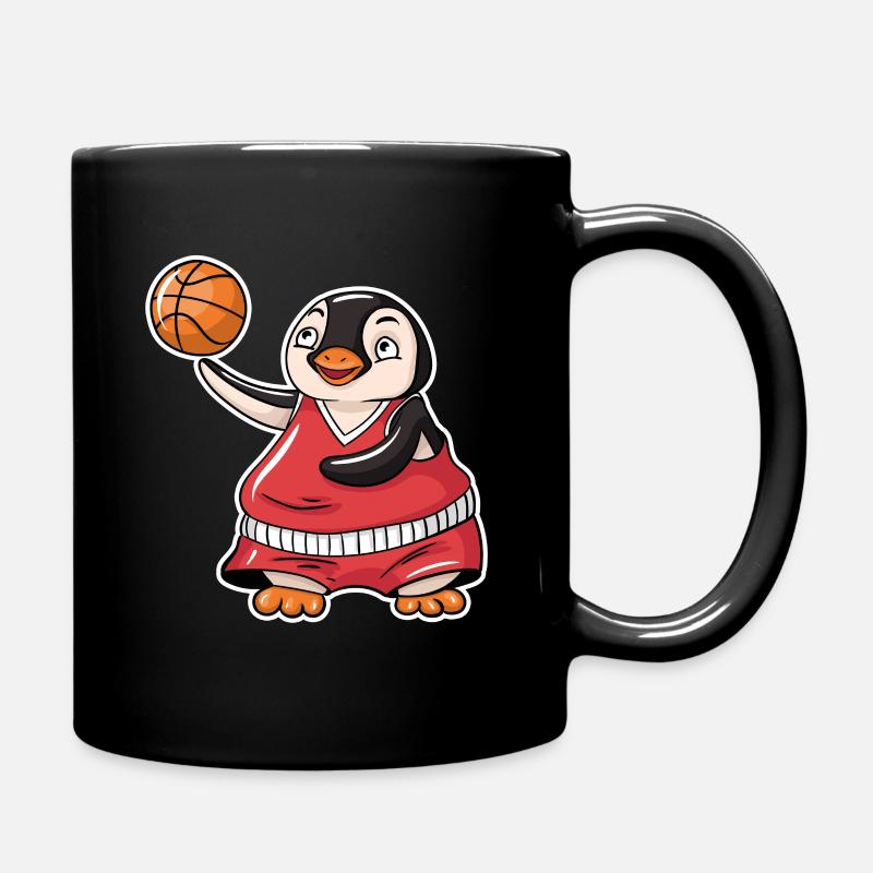 Pinguin Basketball - Tasse einfarbig - Schwarz