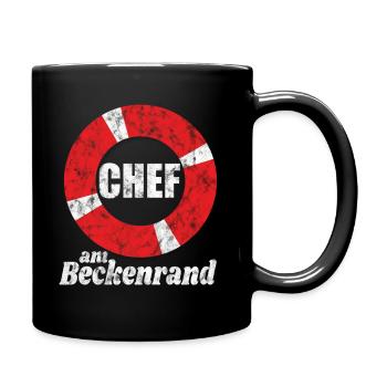 Bademeister Rettungsschwimmer Schwimmbad Freibad - Tasse einfarbig - Schwarz - Rechts