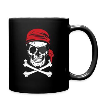 Piraten - Pirat mit Augenklappe - Tasse einfarbig - Schwarz - Rechts
