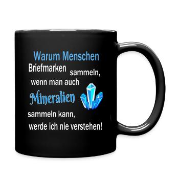 Menschen Mineralien sammeln Edelsteine Geschenk - Tasse einfarbig - Schwarz - Rechts