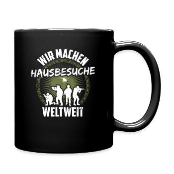 Elite Army Soldat Bundeswehr Hausbesuche Weltweit - Tasse einfarbig - Schwarz - Rechts
