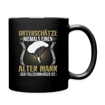 Fallschimspringer Bundeswehr Fallschirmjäger BW - Tasse einfarbig - Schwarz - Rechts