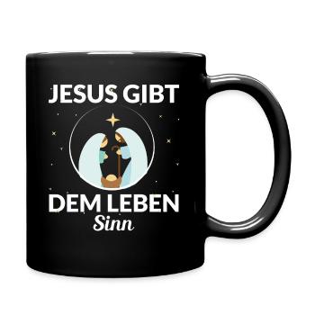 JESUS GIBT DEM LEBEN SINN - Tasse einfarbig - Schwarz - Rechts