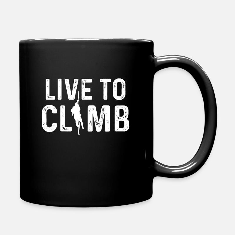 Live To Climb Boulder Rock Climbing Alps Adventure - Full Colour Mug - black