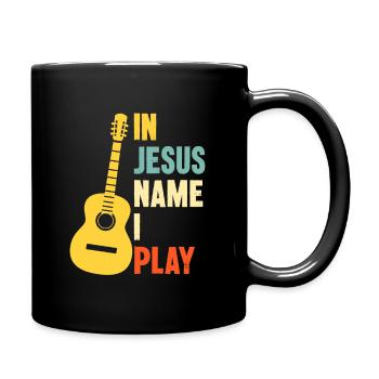 Guitare au nom de Jésus que je joue - Mug uni - noir - Droite