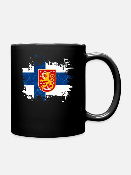 Équipe nationale du drapeau de la Finlande - Mug uni - noir