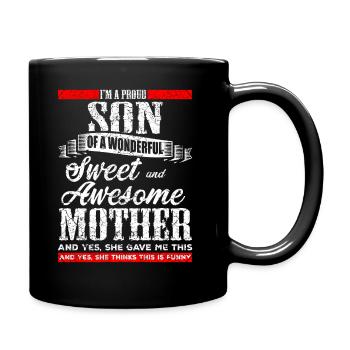 Cadeau drôle pour fils - Mug uni - noir - Droite