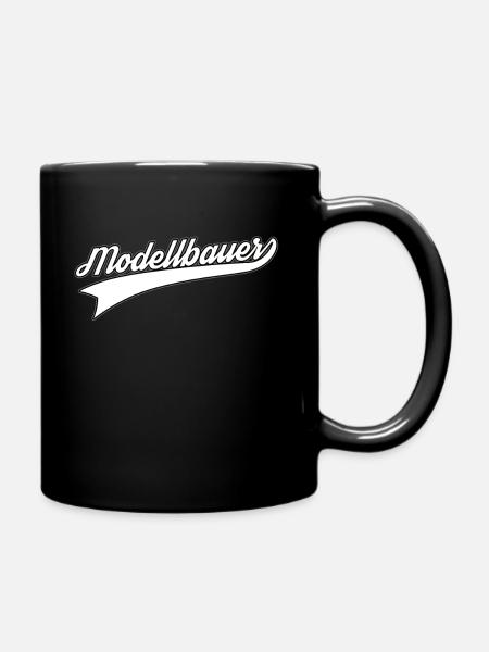 Modellbauer Schriftzug Modellbau und Modellsport - Tasse einfarbig - Schwarz