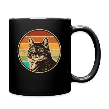 Chat gueule de bois chat propriétaire miaou chaton ronronnant - Mug uni - noir - Droite