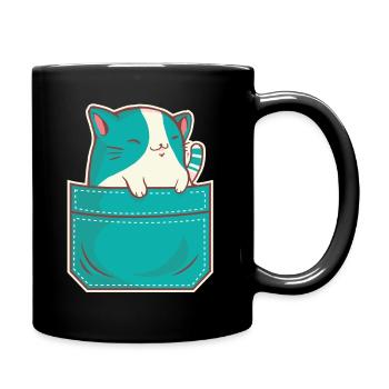 Chat gueule de bois chat propriétaire miaou chaton ronronnant - Mug uni - noir - Droite
