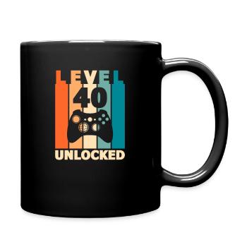 40th Birthday Gamer Level 40 Gambler Gift - Full Colour Mug - black - Right