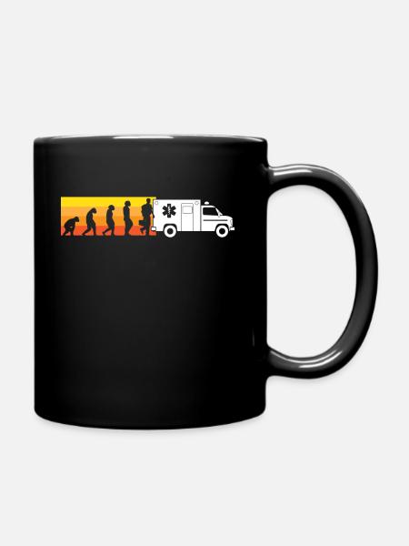 Sanitäter Evolution Sanitätsdienst Rettungsdienst - Tasse einfarbig - Schwarz