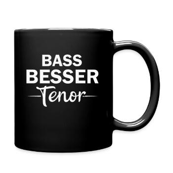 bass besser tenor - Tasse einfarbig - Schwarz - Rechts