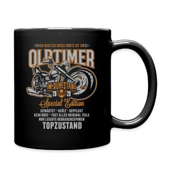 Oldtimer Ruhestand 2020 Vintage Motorrad Rentner - Tasse einfarbig - Schwarz - Rechts
