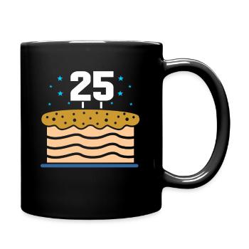 25th birthday - Full Colour Mug - black - Right