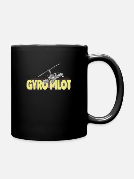 Tragschrauber Gyrocopter Ultraleichtflugzeug - Tasse einfarbig - Schwarz