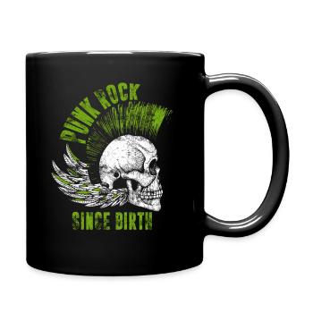 Punk rock punk punker music retro punks - Full Colour Mug - black - Right
