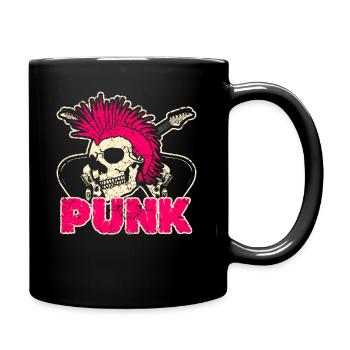 Punk rock punk punker music retro punks - Full Colour Mug - black - Right