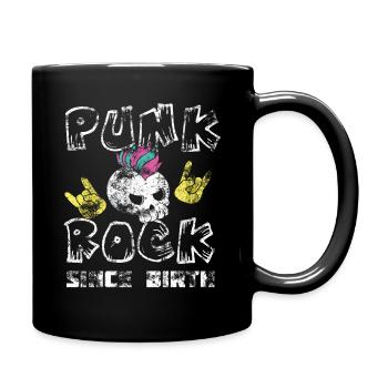 Punk rock punk punker music retro punks - Full Colour Mug - black - Right